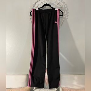 adidas sweatpants pink stripe